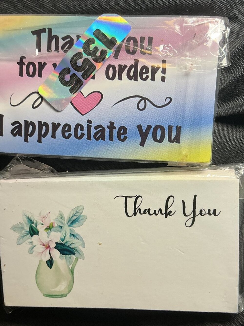 ★ 50 Double Sided Thank You Cards Small Business Package Inserts Floral